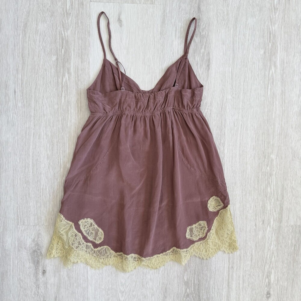 Wilfred Aritzia Camisole 100% Silk Lace Trim Top Mauve Pink XS Sleeveless GUC - Picture 2 of 15